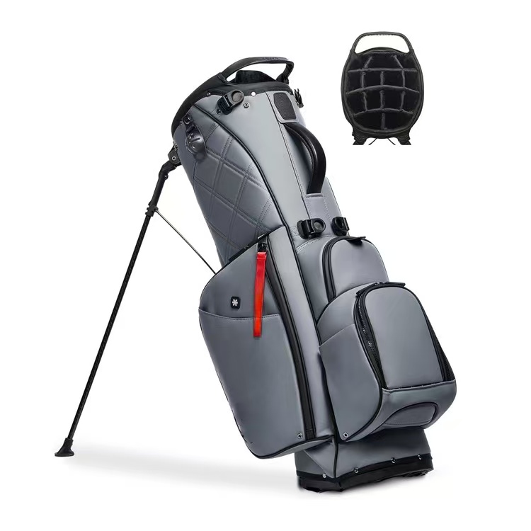 Grey Custom Golf Stand Bag wholesale custom grey lightweight golf stand bag with multiple pockets