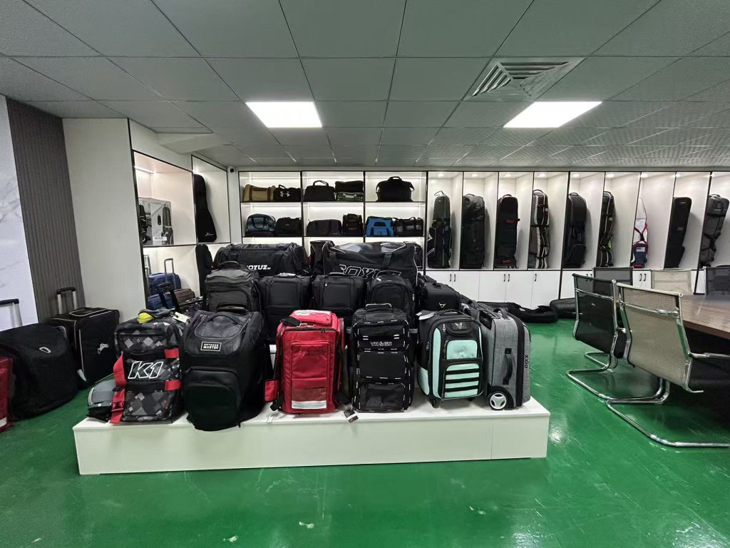 Sanying Bags factory showroom and workshop in Dongguan