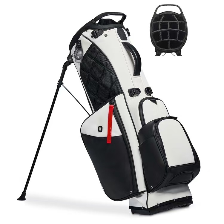 Black and White Custom Golf Stand Bag wholesale custom black and white lightweight golf stand bag