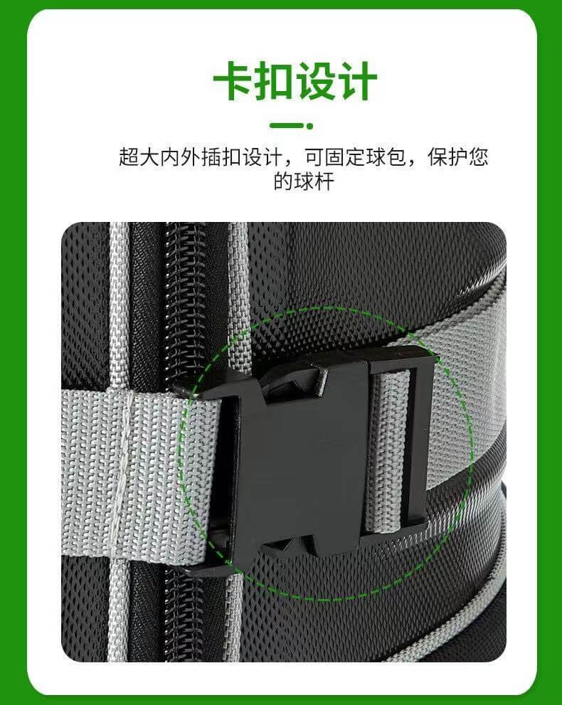 Heavy-Duty Buckle Design for Golf Travel Bag, Secure Golf Club Fixing