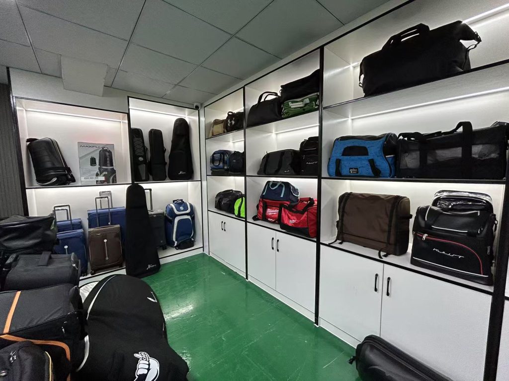 Sanying Bags factory showroom and workshop in Dongguan
