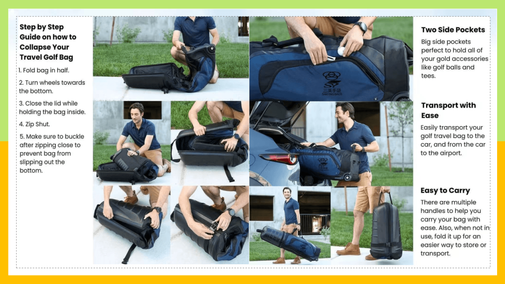 Sanying golf travel bag key features breakdown