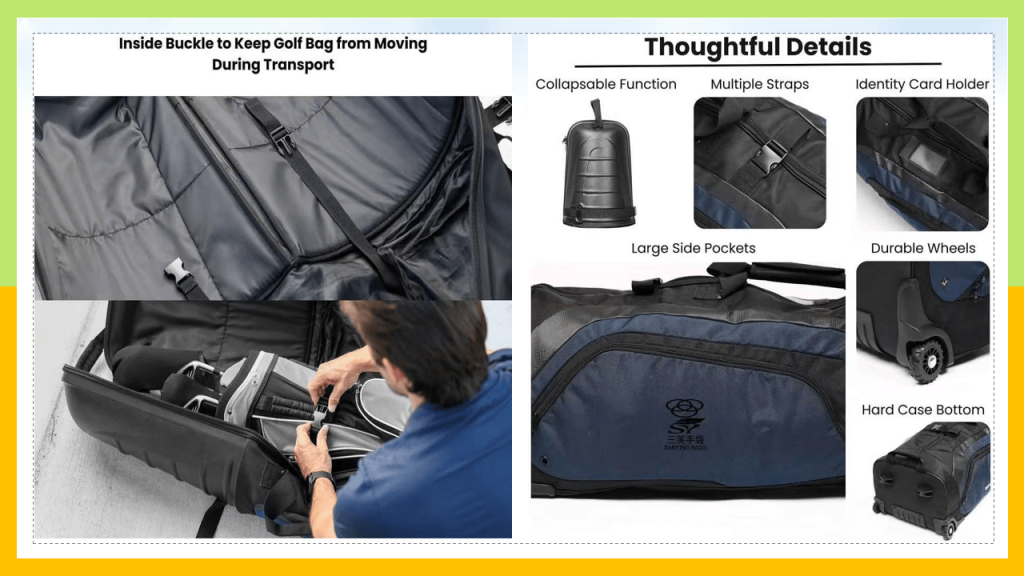 Sanying golf travel bag interior structure details