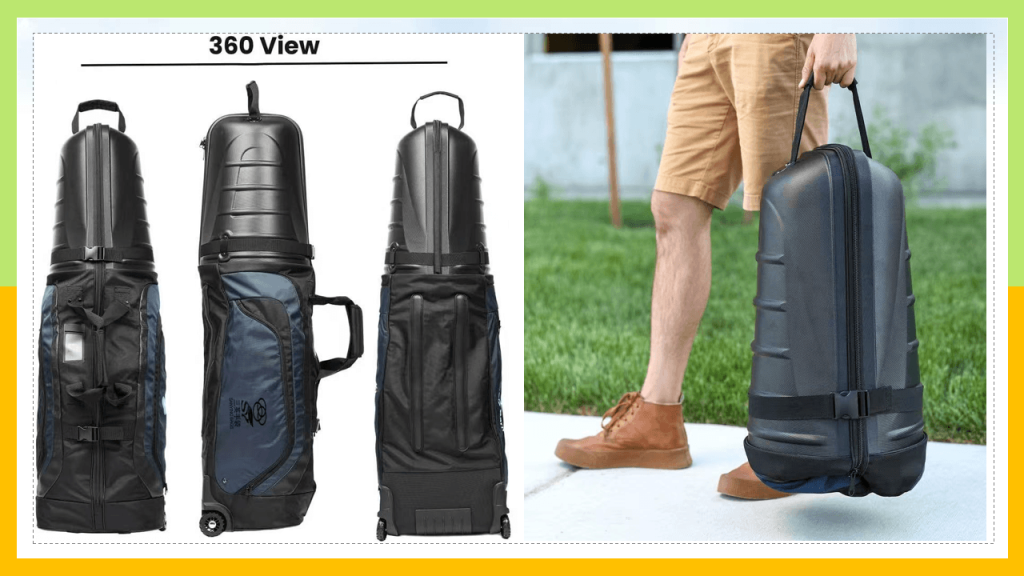 Golfer using Sanying golf travel bag in real use