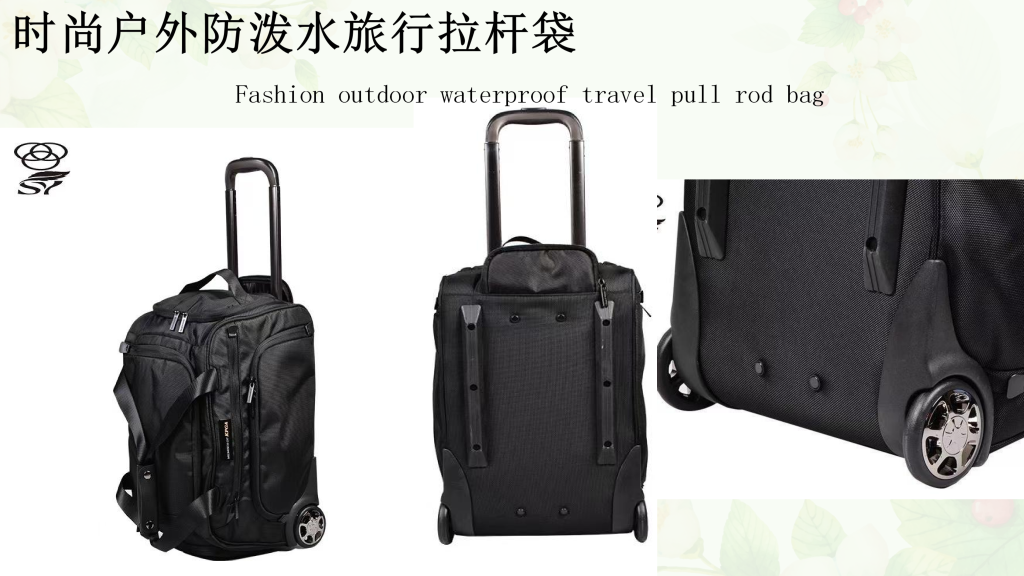 Sanyingbags Fashion Outdoor Waterproof Travel Rolling Luggage Bag - Wheeled Duffel Bag with Telescopic Handle